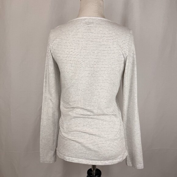 Duluth Trading Co. Women's Long Sleeve Top | Grey & White Striped | Small - Picture 5 of 5